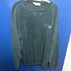 Vintage Clarks Of England Green Fleece Sweater XL Rare Promotion Made In USA